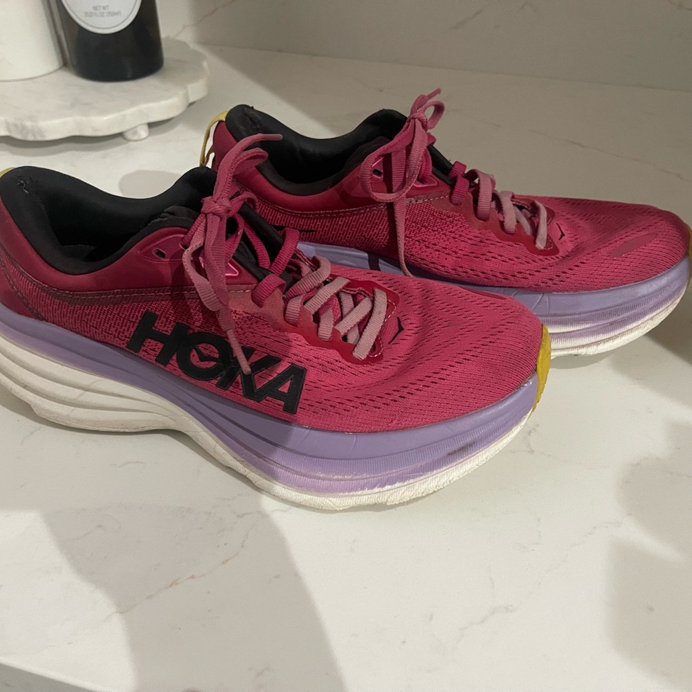 Hoka Women's Magenta Running Shoes with Lavender Midsole size 7 - Picture 2 of 7